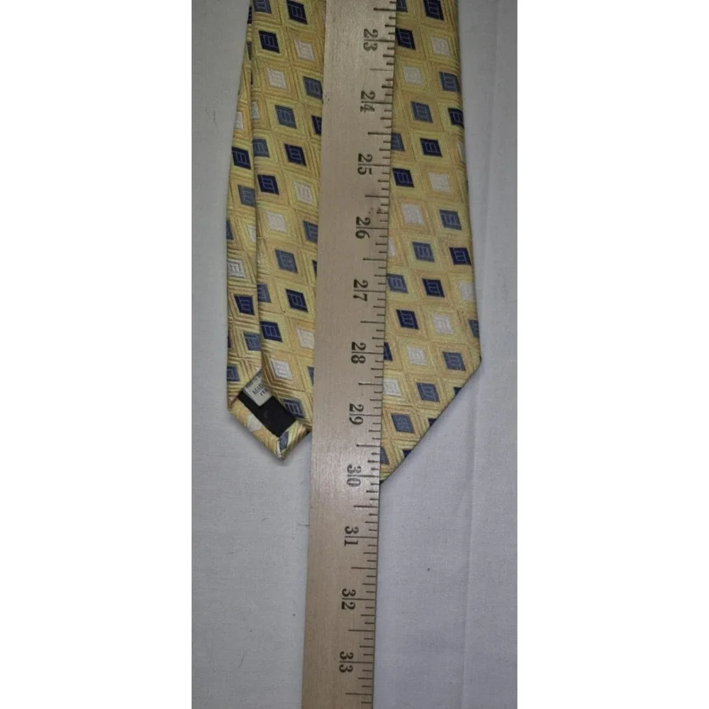John W. Nordstrom Jacquard 100% Silk Tie Textured Gold Blue Executive Boardroom‎